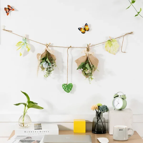 Multicolor Leaves Tapestry Boho Hand Woven Macrame with Wooden Beads Crafts Wall Hanging Nordic Home Decoration Mother Day Gift - Image 10