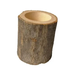 1PC Mini Birthday Cake Candle Stand, Creative Pure Manual Wooden Bark Candlestick, Indoor Flower Pot Home Decoration Ornament
