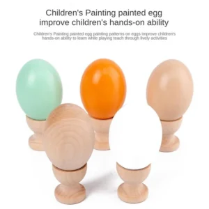 Wooden Simulation Egg Unfinished Painted Eggs Fake Eggs Crafts for DIY Craft Educational Kids Toy Gift Easter Decor