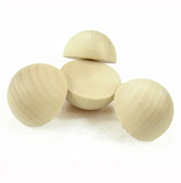 1-100Pcs Natural Half Wooden Beads 10/12/15/18/20-100mm Half Unfinished Wood Balls Split Wood Beads for DIY Craft Toy Home Decor - Image 7