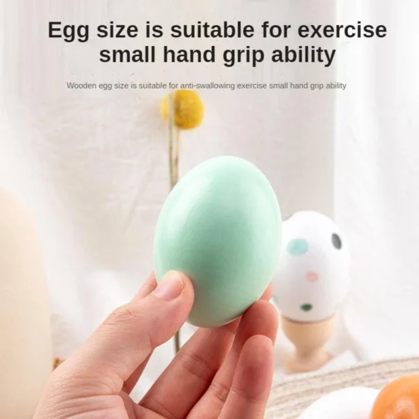 Wooden Simulation Egg Unfinished Painted Eggs Fake Eggs Crafts for DIY Craft Educational Kids Toy Gift Easter Decor - Image 2