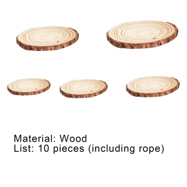 Natural Wood Slices Craft Wood Kit with Hole Wooden Circles Tree Slices for Arts and Crafts Christmas Ornaments DIY Crafts 10Pcs - Image 5
