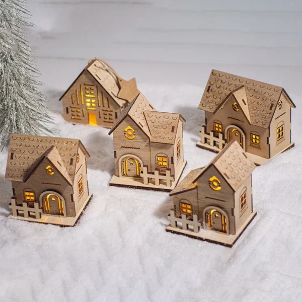 Cozy Atmosphere Christmas Wooden Ornaments Easy To Use Handcrafted Ornaments Table Centerpieces Christmas Decoration - Image 2