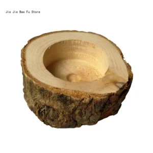 Wooden Stump Candle Holder Plant Flower Plot Ornament Craft Decoration for Birthday Party Valentine's Day Table Decor