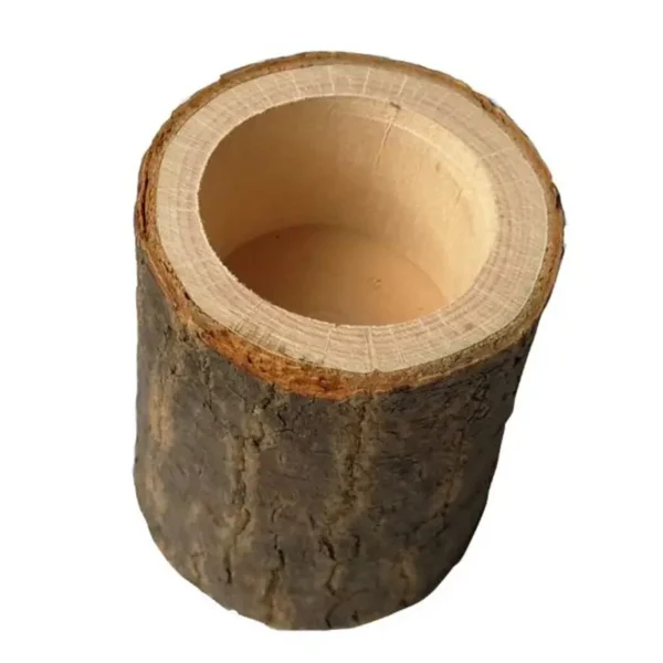 1PC Mini Birthday Cake Candle Stand, Creative Pure Manual Wooden Bark Candlestick, Indoor Flower Pot Home Decoration Ornament - Image 9