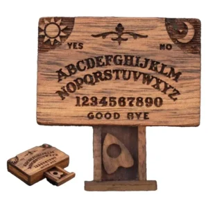 Alphabet Mini Ouija Board Game Vintage with Drawer Wooden Ouija Board Planchette Desk Decoration Miniature Spirit Board Gift