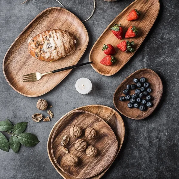Wooden Plate Smooth Surface Fine Workmanship Anti-deformed Japanese Style Sushi Pan Home Holiday Decor for Gift - Image 5