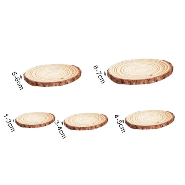 Natural Wood Slices Craft Wood Kit with Hole Wooden Circles Tree Slices for Arts and Crafts Christmas Ornaments DIY Crafts 10Pcs - Image 6